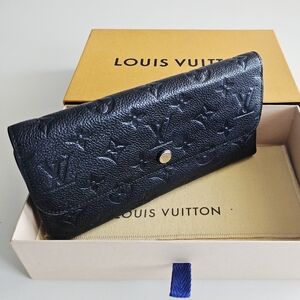 Louis Vuitton Navy Blue Empreinte Leather Long Tri-fold Wallet